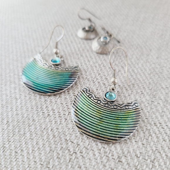Set of Ocean Earrings - Silver/Turquoise - Picture 3 of 6
